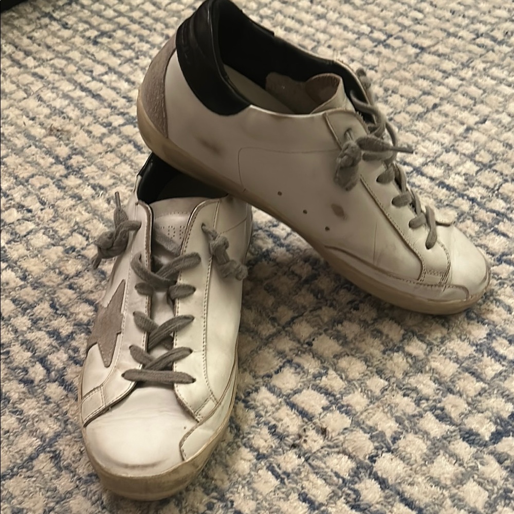 Golden Goose Superstar White and Gray Low-Top Sneakers